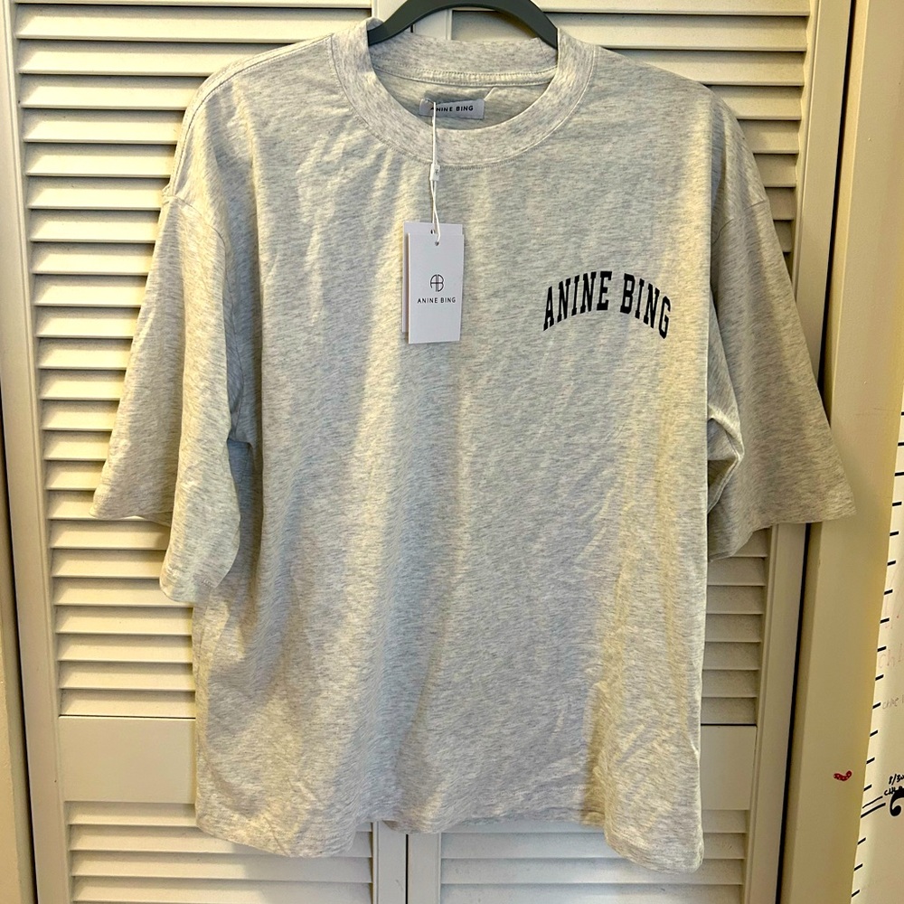Anine Bing Palmer Gray T-Shirt - L